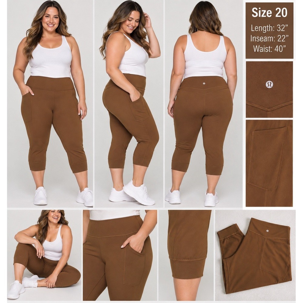 Lululemon Align HighRise Cropped Jogger Size 20 Roasted Brown Nulu 23" Athletic